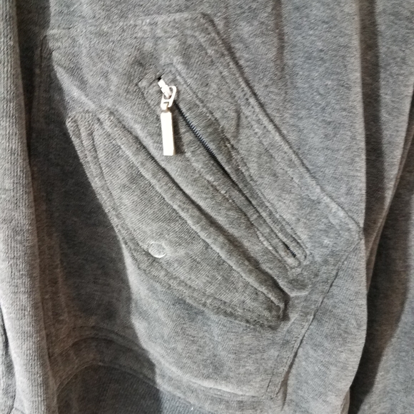 Nana Fashion Gray Velvet Zip Front Jogger Hoodie - Picture 4 of 10